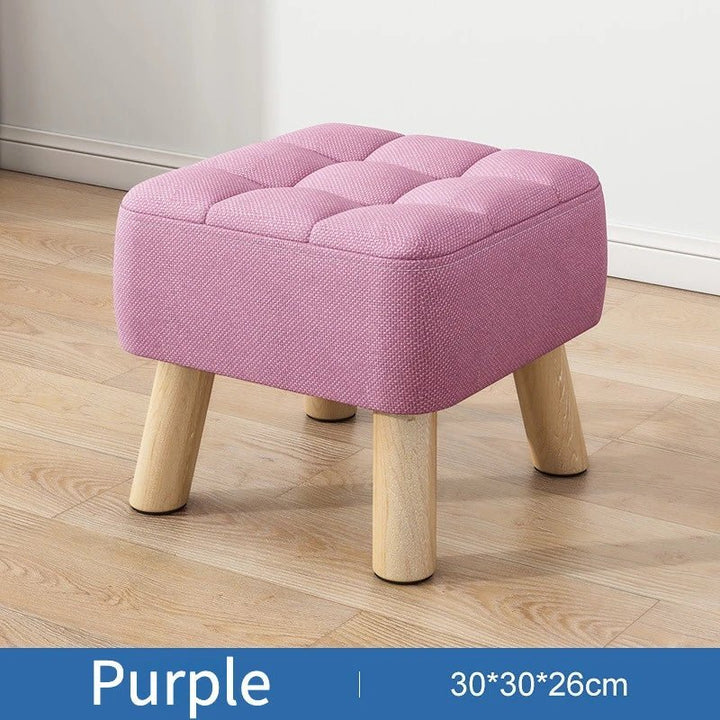 Lisslune | Padded ottoman stool in retro style in pastel colors