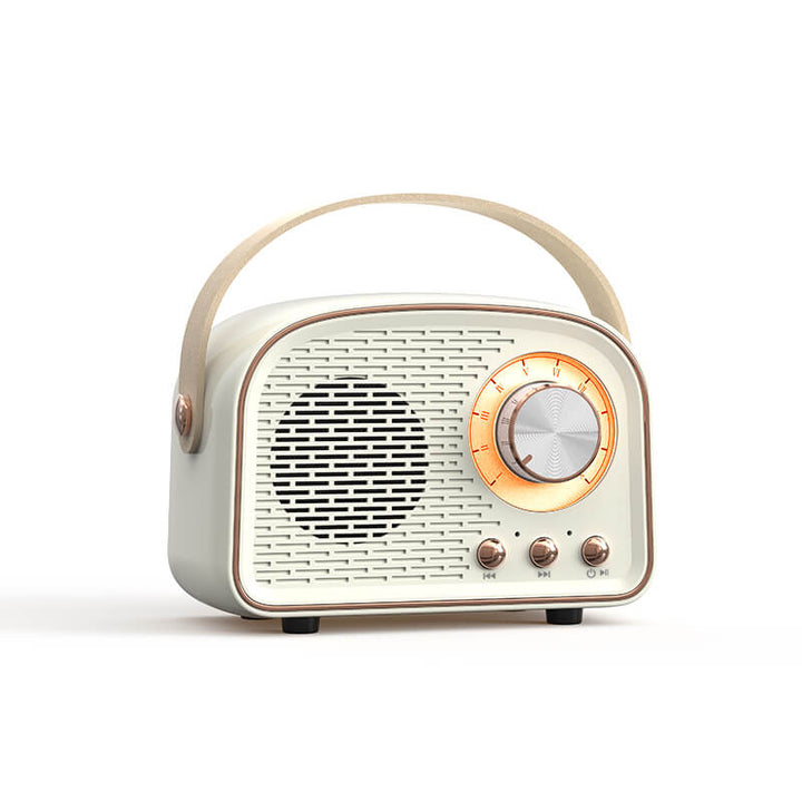 Lisslune | Retro Round Radio Bluetooth Speaker | Wireless | Portable | Stylish Sound for Home & On-the-go