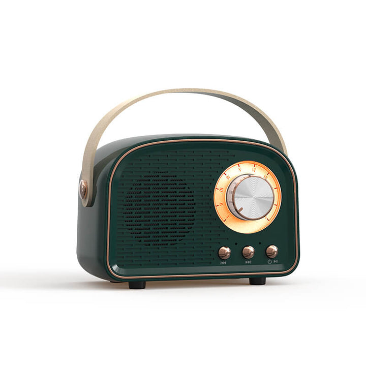 Lisslune | Retro Round Radio Bluetooth Speaker | Wireless | Portable | Stylish Sound for Home & On-the-go