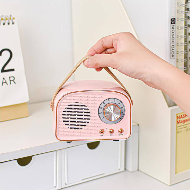 Lisslune | Retro Round Radio Bluetooth Speaker | Wireless | Portable | Stylish Sound for Home & On-the-go