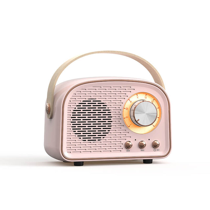 Lisslune | Retro Round Radio Bluetooth Speaker | Wireless | Portable | Stylish Sound for Home & On-the-go