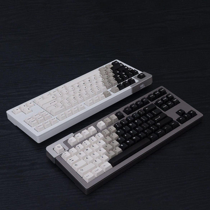 Lisslune | Retro Black-White Gradient Cherry Profile Keycap Set for MX Mechanical Keyboards