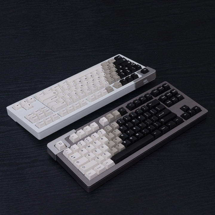 Lisslune | Retro Black and White Gradient Cherry Profile Keycap Set for MX Mechanical Keyboards