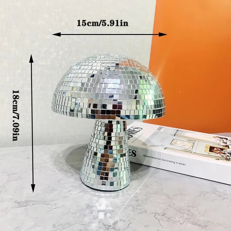 Lisslune | Retro-Style Glass Disco Mushroom Decoration