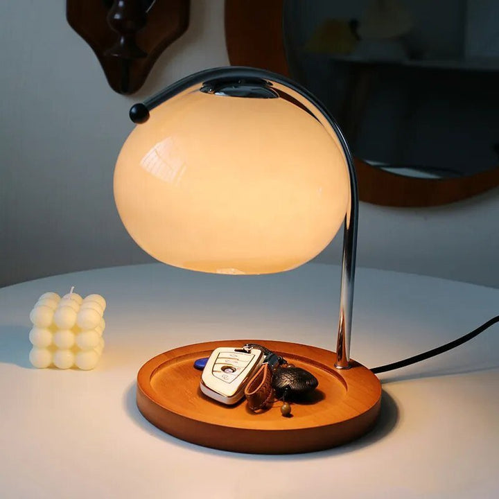 Lisslune | Glass table lamp in retro style with stand