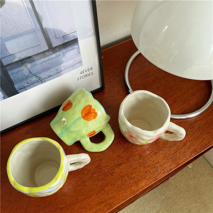 Rynx Retro Flower Hand-painted Mug