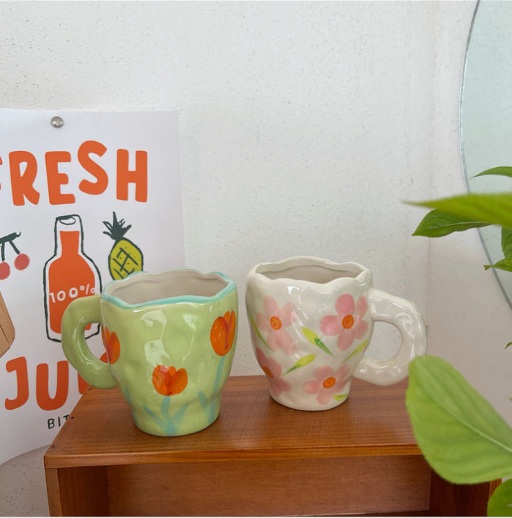 Rynx Retro Flower Hand-painted Mug