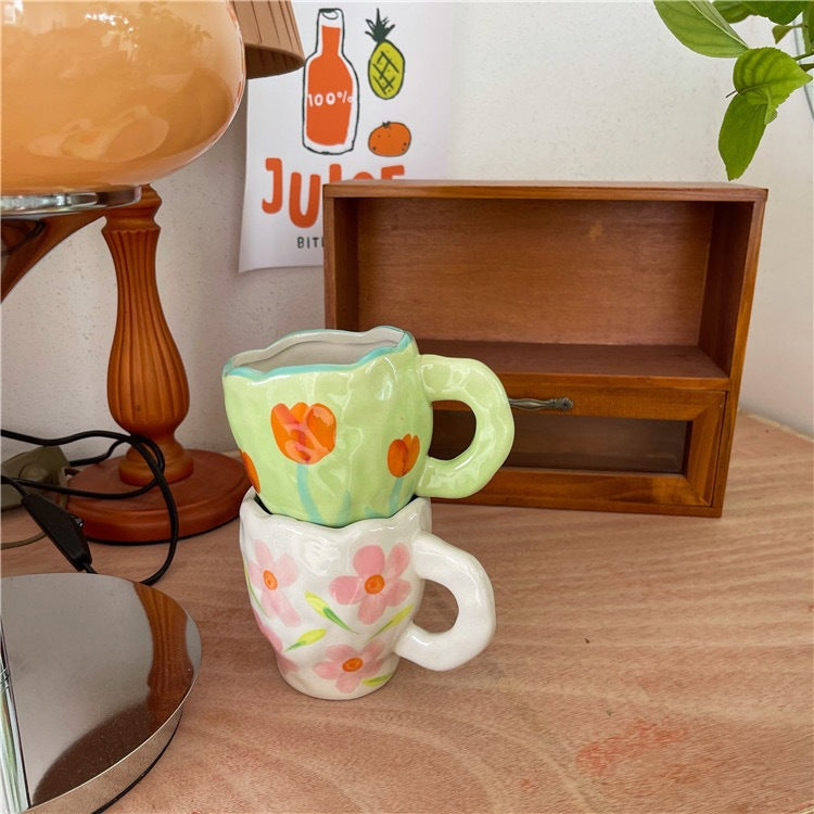 Rynx Retro Flower Hand-painted Mug
