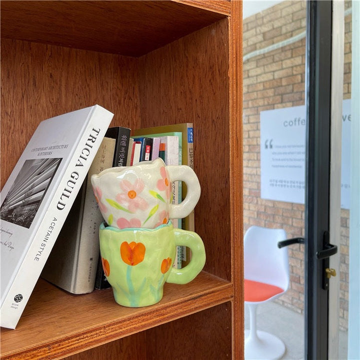 Rynx Retro Flower Hand-painted Mug