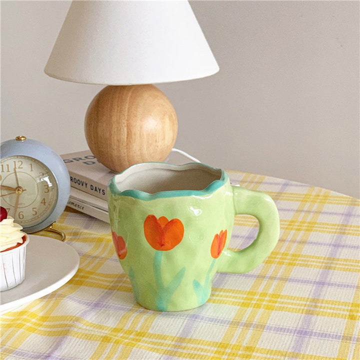 Rynx Retro Flower Hand-painted Mug