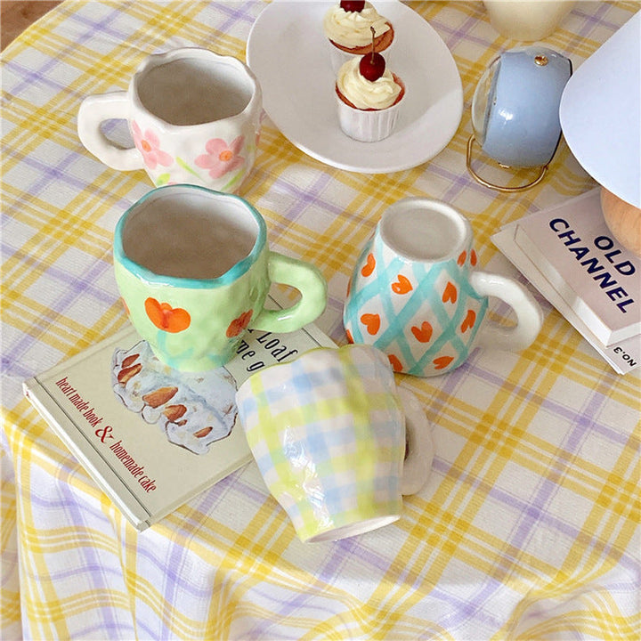 Rynx Retro Flower Hand-painted Mug