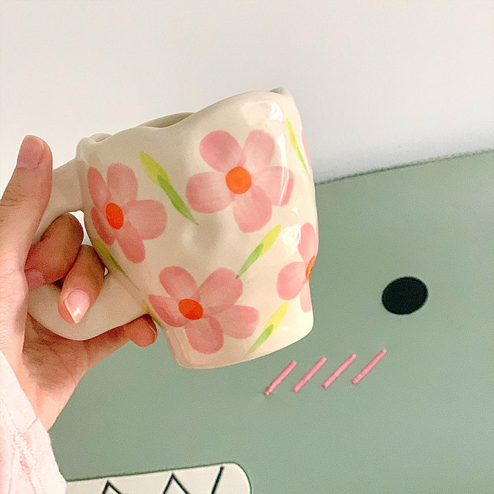 Rynx Retro Flower Hand-painted Mug