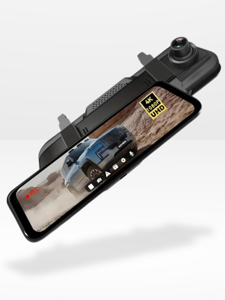 Lisslune | Rearview Mirror Dash Cam 4K Front & Rear | CarPlay & Smart Driving Assistant