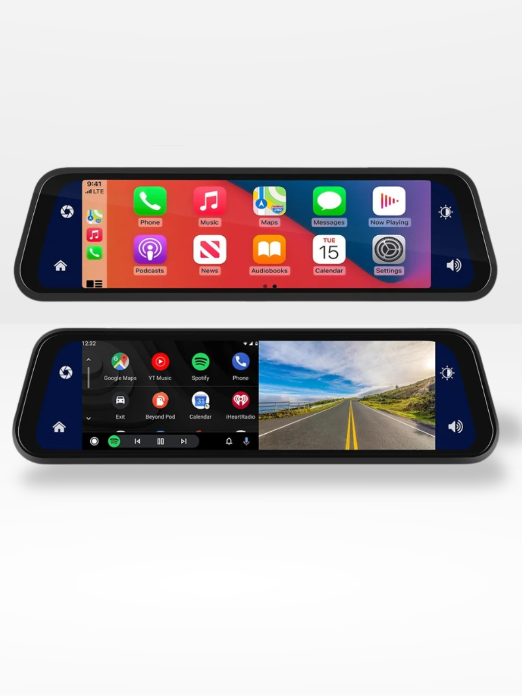 Lisslune | Rearview Mirror Dash Cam 4K Front & Rear | CarPlay & Smart Driving Assistant