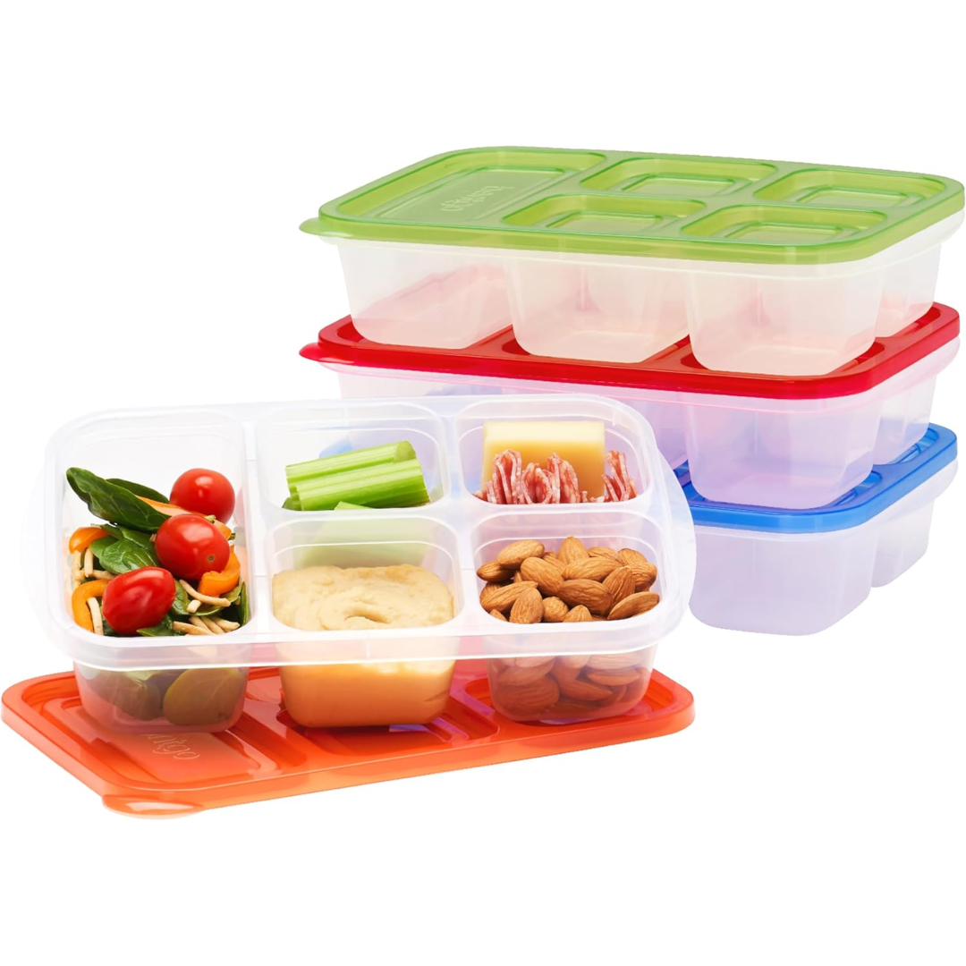 Lisslune | Reusable 5-compartment Food Storage Containers – 8-piece Set