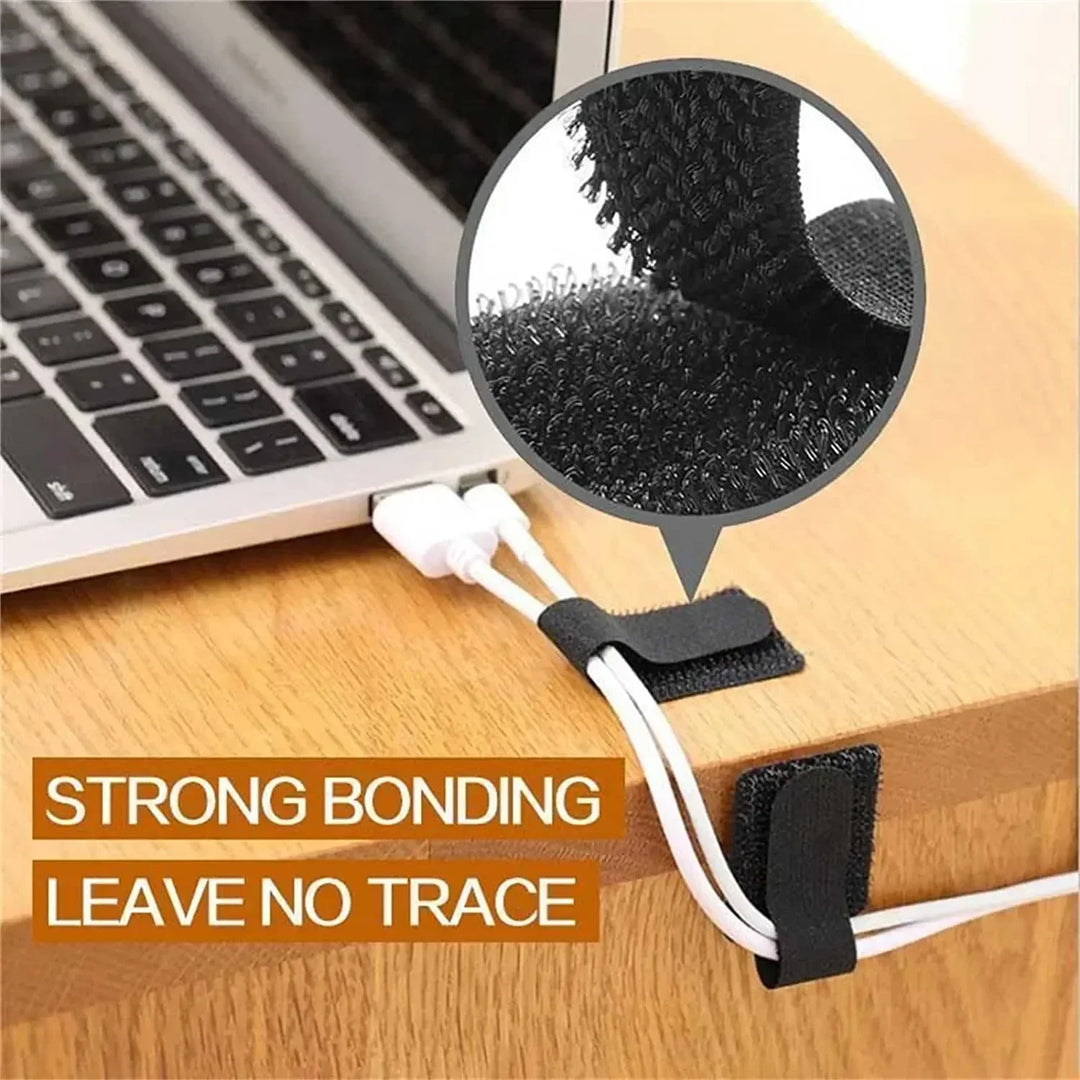 Lisslune | Self-Adhesive Reusable Cable Ties – Cord & Wire Management Straps