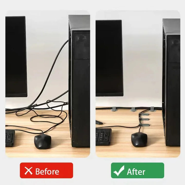 Lisslune | Self-Adhesive Reusable Cable Ties – Cord & Wire Management Straps