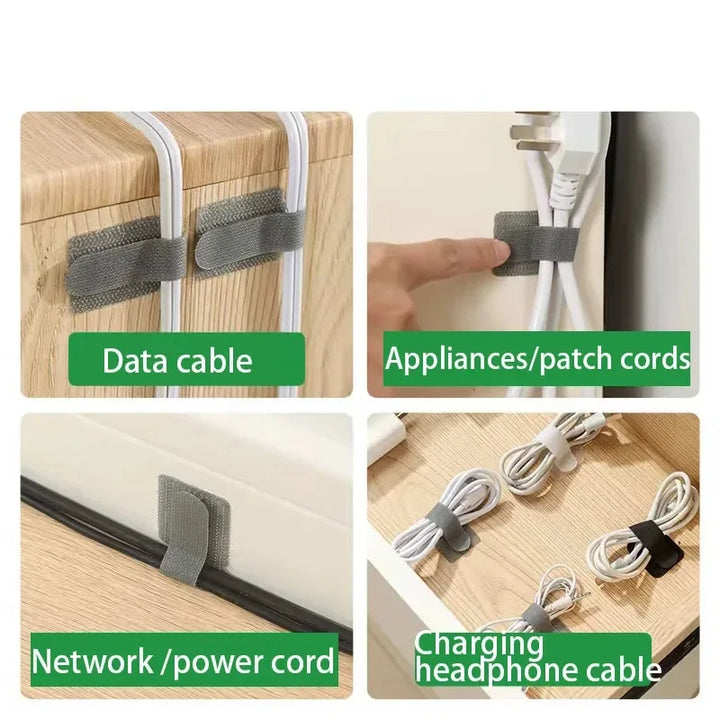 Lisslune | Self-Adhesive Reusable Cable Ties – Cord & Wire Management Straps