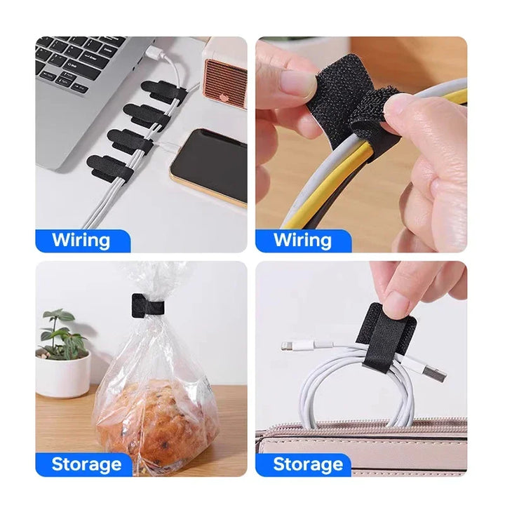 Lisslune | Self-Adhesive Reusable Cable Ties – Cord & Wire Management Straps