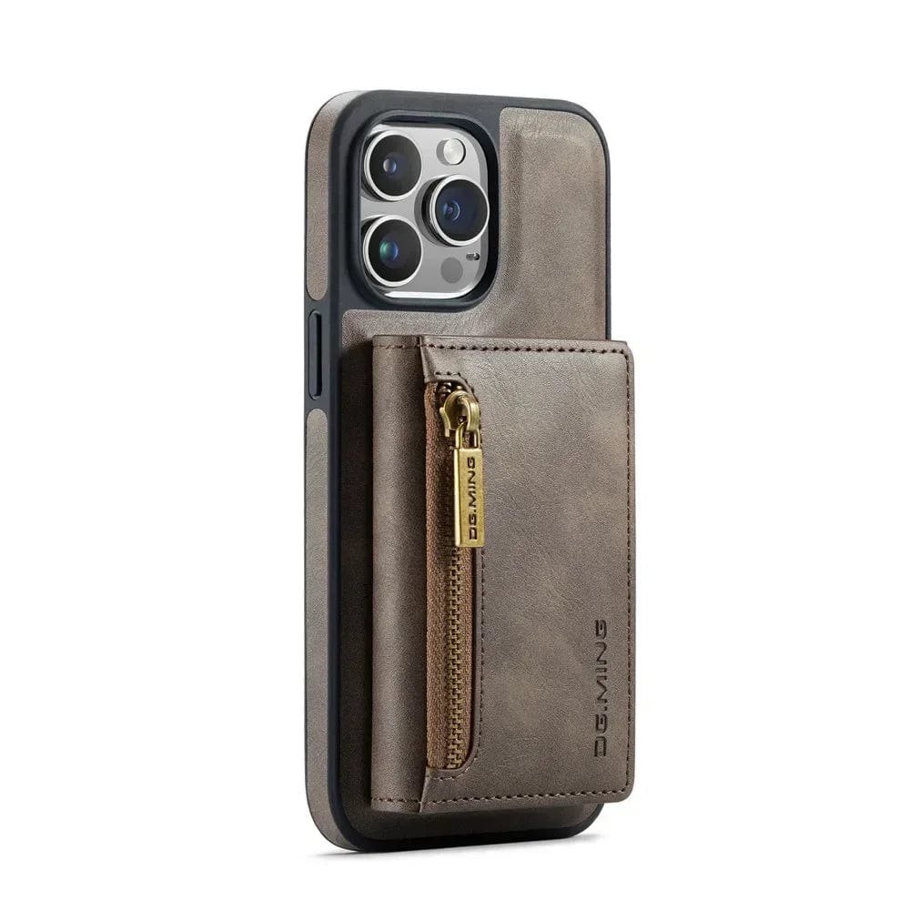 Lisslune | RFID iPhone Wallet Case | Removable Magnetic Leather Car Mount Shockproof Case