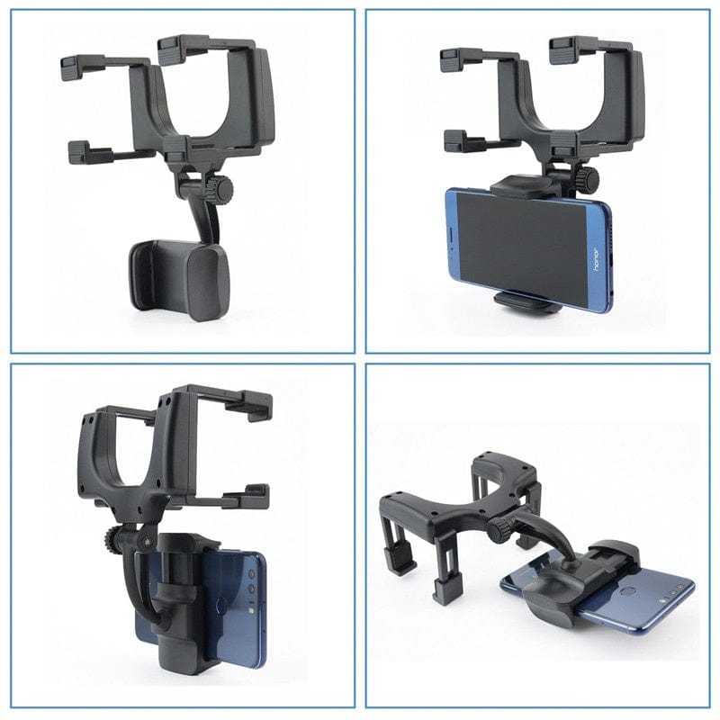 Lisslune | Roadview – Rearview Mirror Phone Mount with 360° Rotation & Telescopic Arm