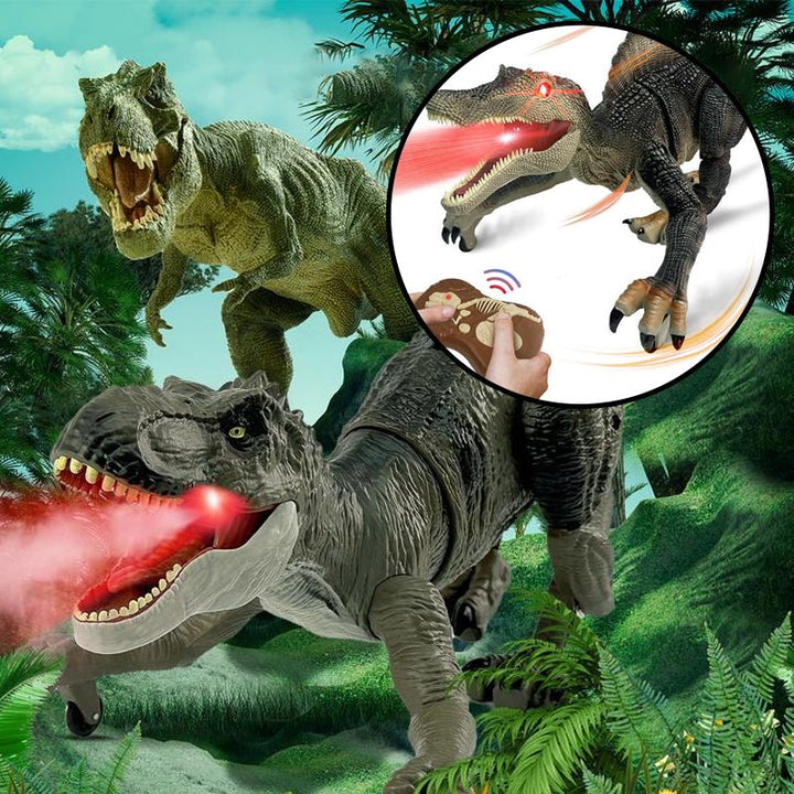 Lisslune | Roarbot RC Dino – Remote-Controlled Dinosaur with Light, Sound, and Mist Effects – Realistic Walking and Roaring Fun