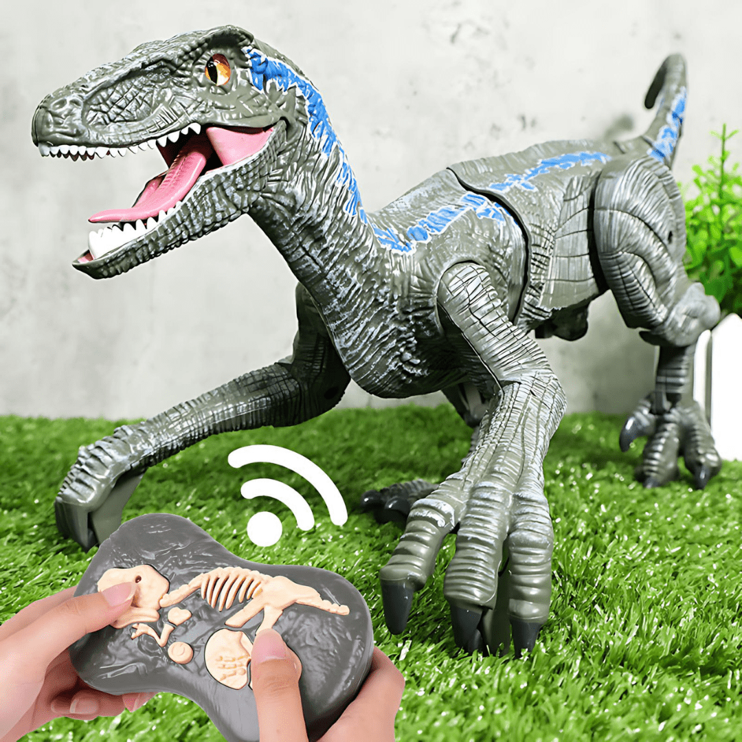 Lisslune | Roarbot RC Dino – Remote-Controlled Dinosaur with Light, Sound, and Mist Effects – Realistic Walking and Roaring Fun