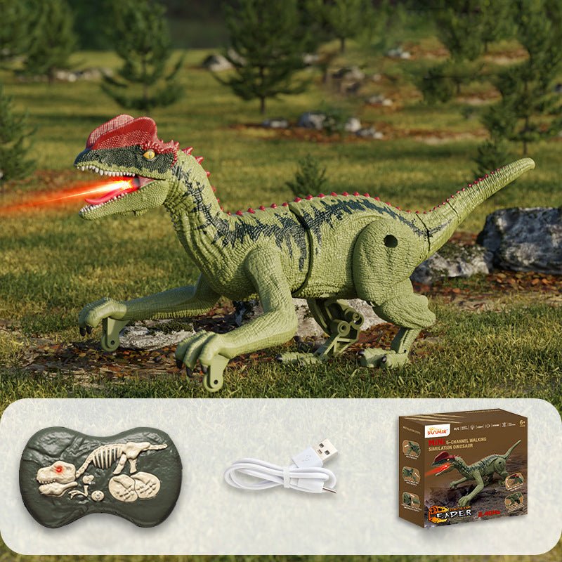 Lisslune | Roarbot RC Dino – Remote-Controlled Dinosaur with Light, Sound, and Mist Effects – Realistic Walking and Roaring Fun