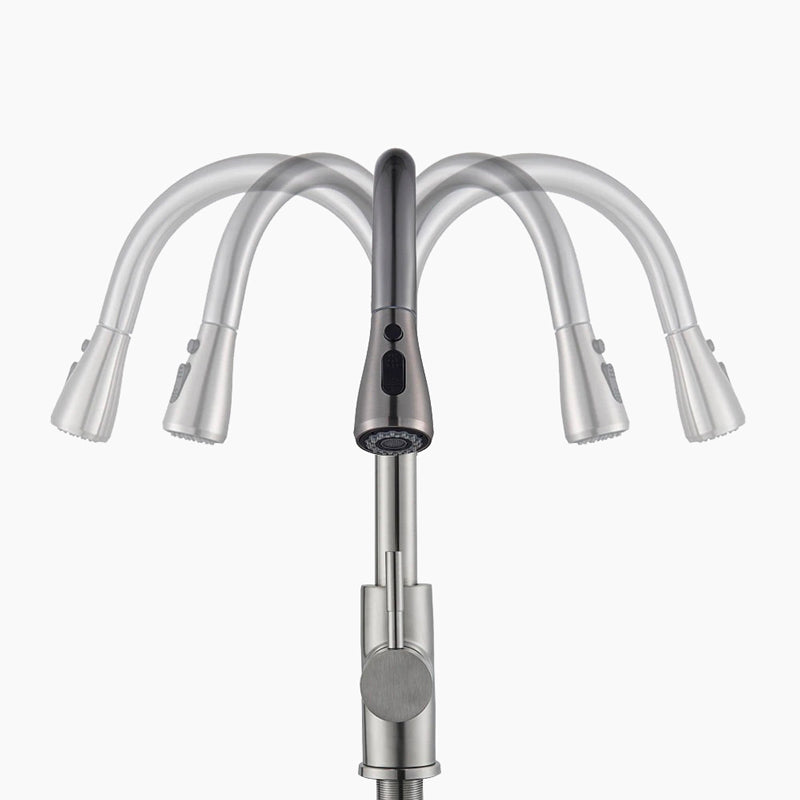 Lisslune | Kitchen with Swan Neck Faucet Stainless Steel