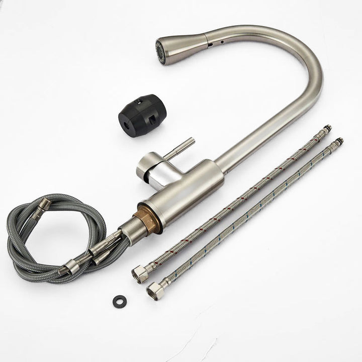 Lisslune | Kitchen with Swan Neck Faucet Stainless Steel