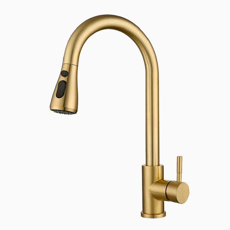 Lisslune | Kitchen with golden hose spray