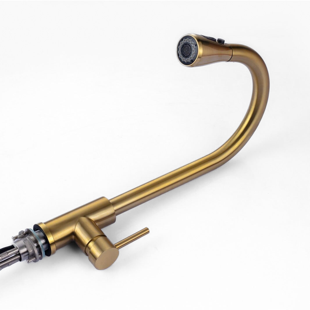 Lisslune | Kitchen with golden hose spray