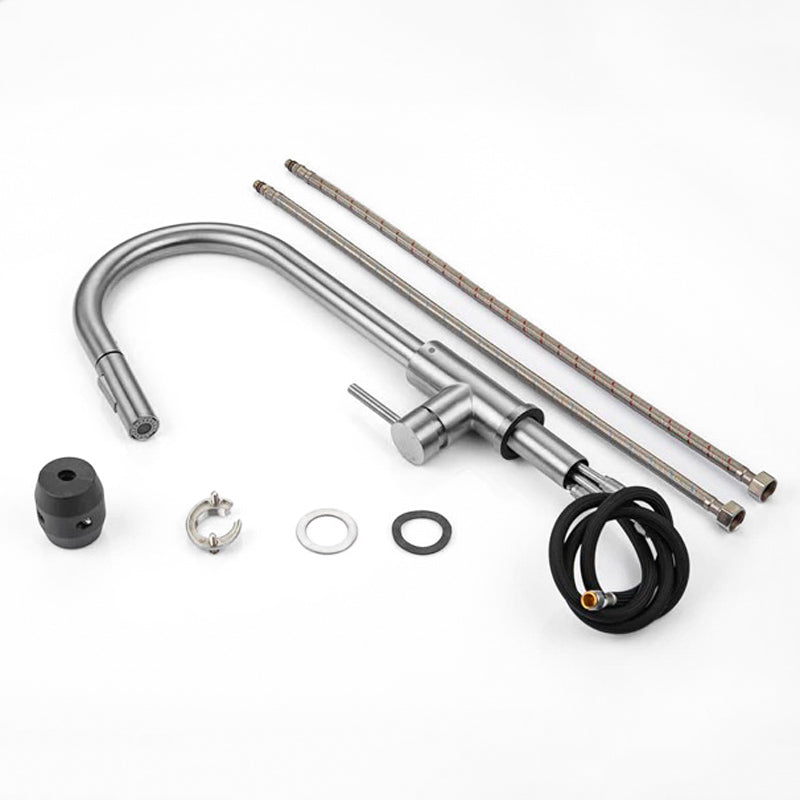Lisslune | Kitchen with pull-out hose head, stainless steel