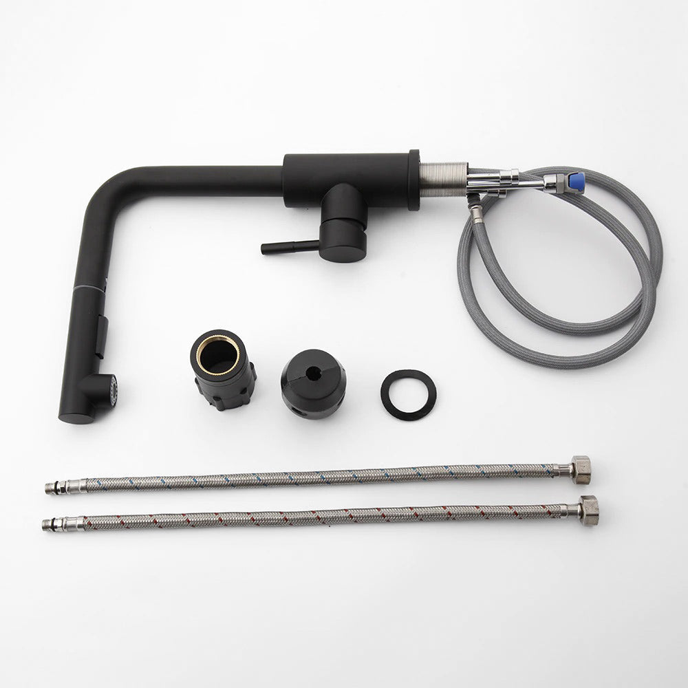 Lisslune | Kitchen with black pull-out shower head