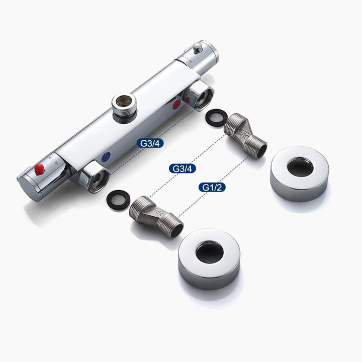 Lisslune | thermostatic shower chrome 2 outlets DUPEL