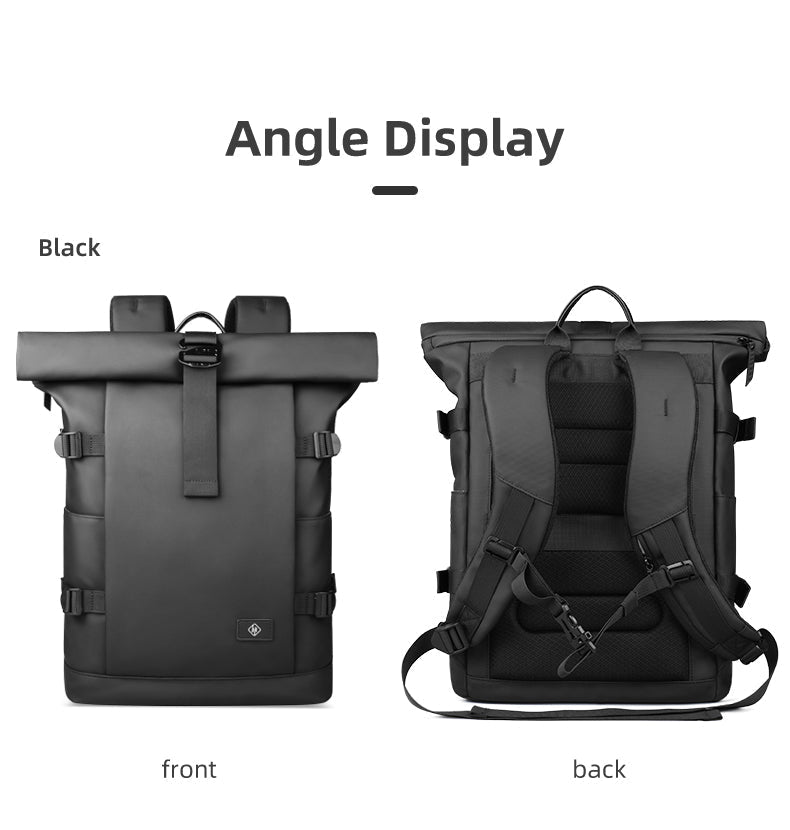 Lisslune | ROLLTRAIL Rolltop Backpack – Expandable 17" Laptop Bag, Waterproof, Anti-Theft, Outdoor & Travel-Ready