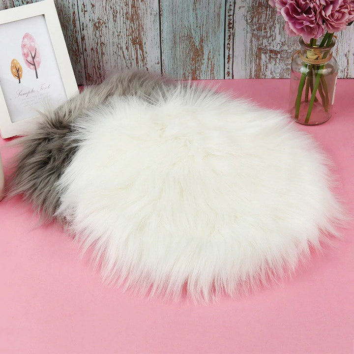 Lisslune | Synthetic Fur Round Seat Cushion