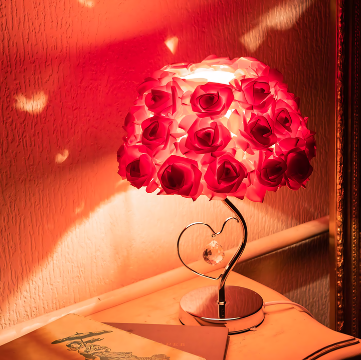 Lisslune | RoseLuxe - Elegant decorative lamp with silver stand