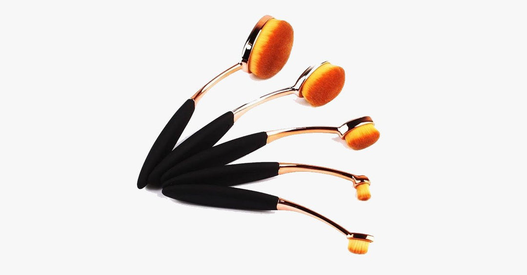 Lisslune | Oval Makeup Brush Set in Rose Gold – A Brush for Every Need