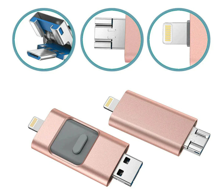 Lisslune | DataFlex 4-in-1 Memory Stick – USB Storage for Phone, Tablet and PC