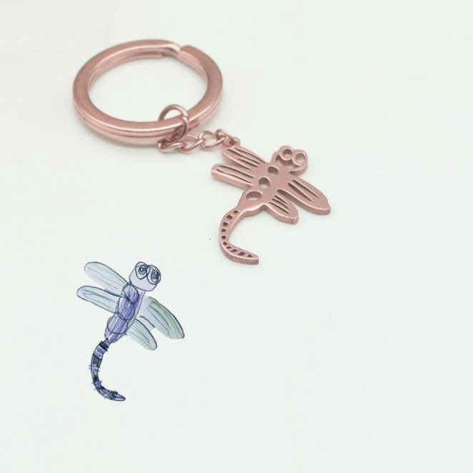 Lisslune | Individual personal keychain & necklace from children's drawing