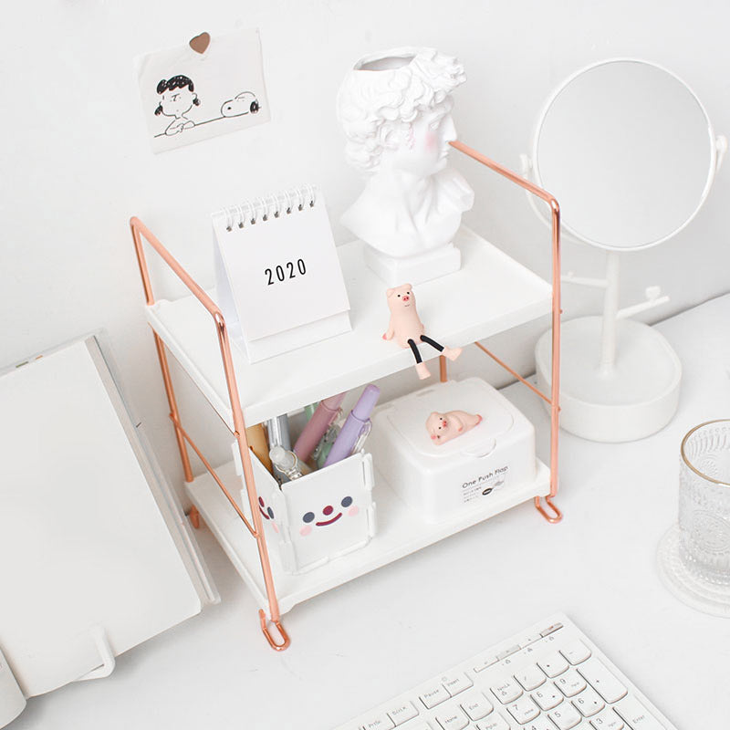 Rynx Aesthetic Desk Rose Gold Storage Shelf