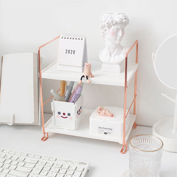 Rynx Aesthetic Desk Rose Gold Storage Shelf