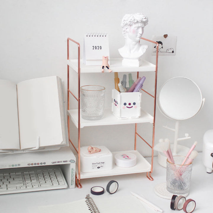 Rynx Aesthetic Desk Rose Gold Storage Shelf