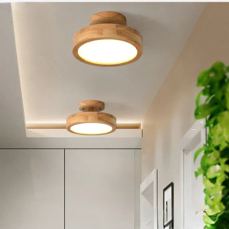 Lisslune | Round Wooden Scandinavian Ceiling Lamp - NordicLuxe
