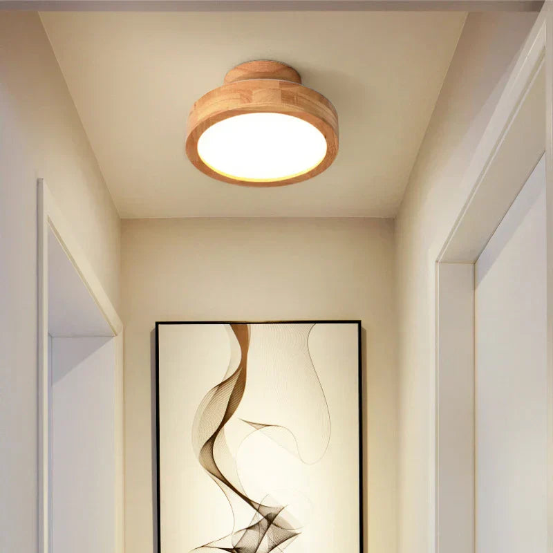 Lisslune | Round Wooden Scandinavian Ceiling Lamp - NordicLuxe