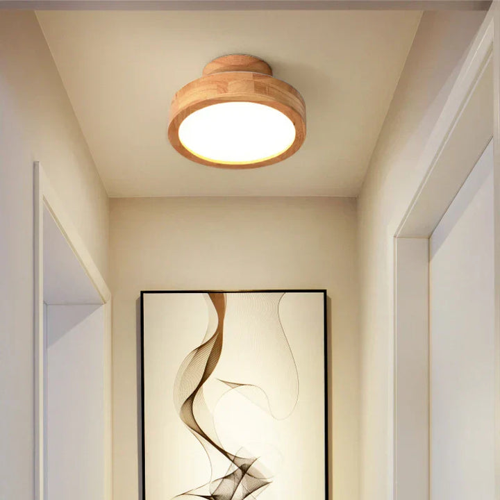 Lisslune | Round Wooden Scandinavian Ceiling Lamp - NordicLuxe