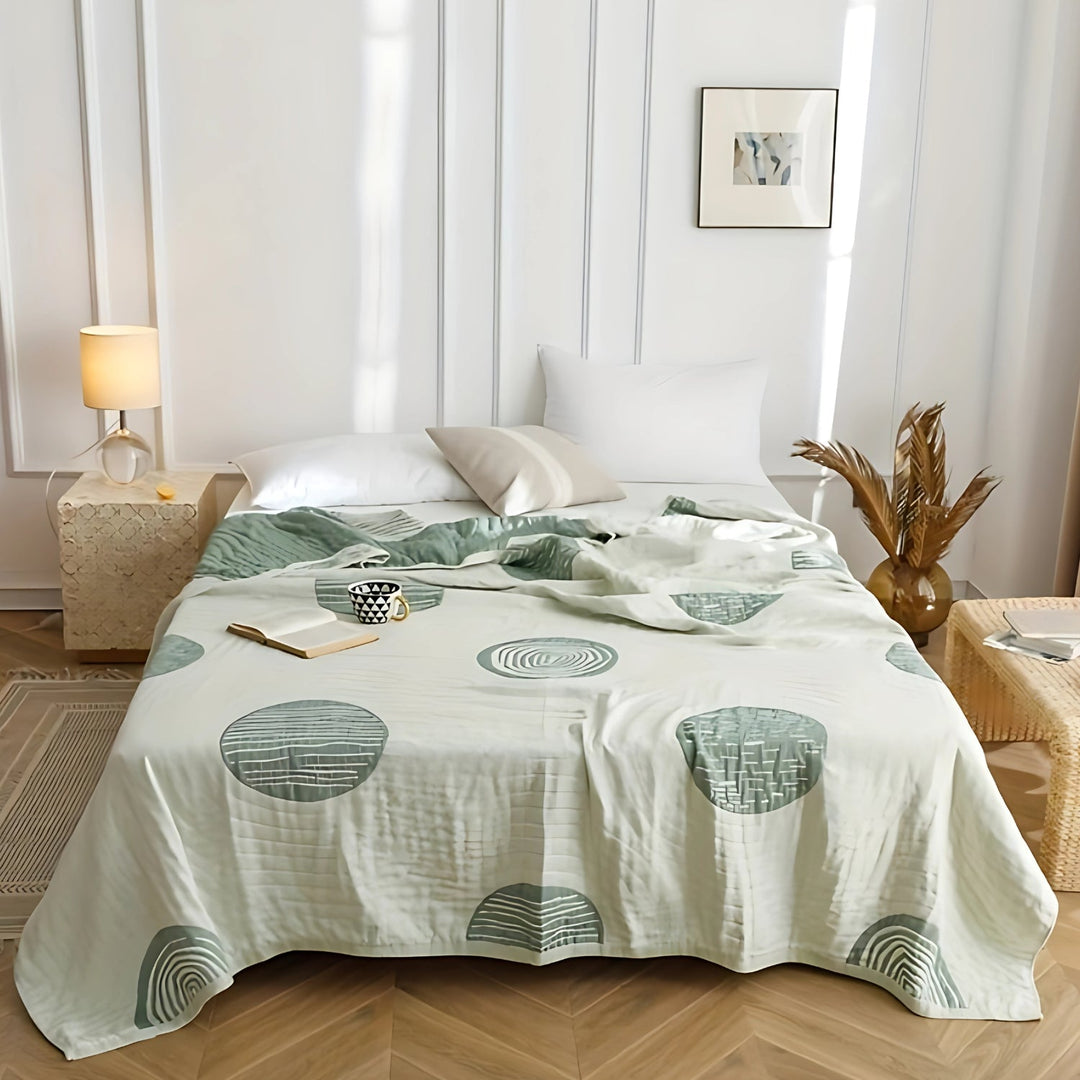 Lisslune | Zen Round Pattern Lightweight Cotton Blanket