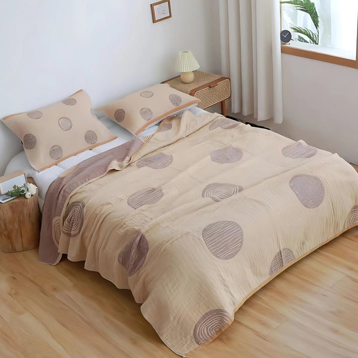Lisslune | Zen Round Pattern Lightweight Cotton Blanket