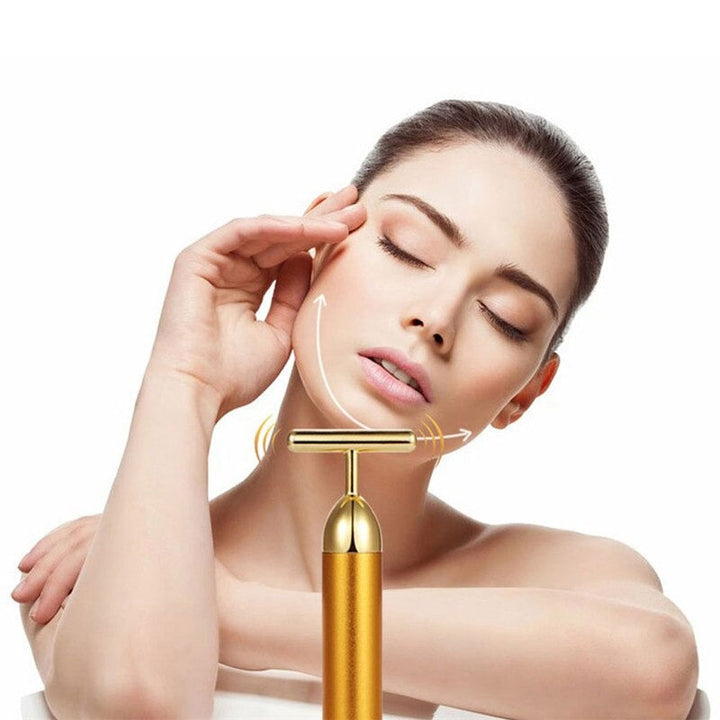 Lisslune | Energy 24K Gold T Beauty Bar Facial Roller Massager
